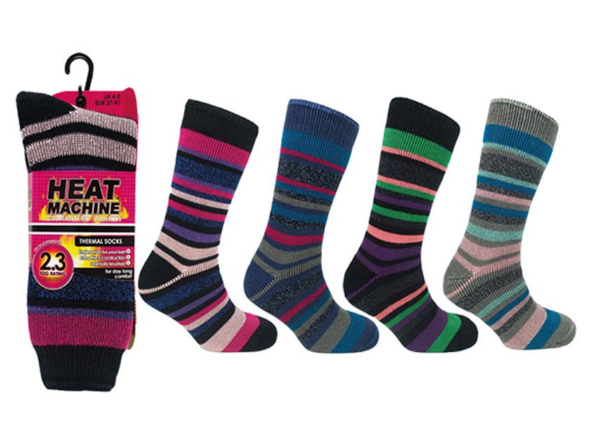Heat Machine Ladies Thermal Insulated Striped Socks