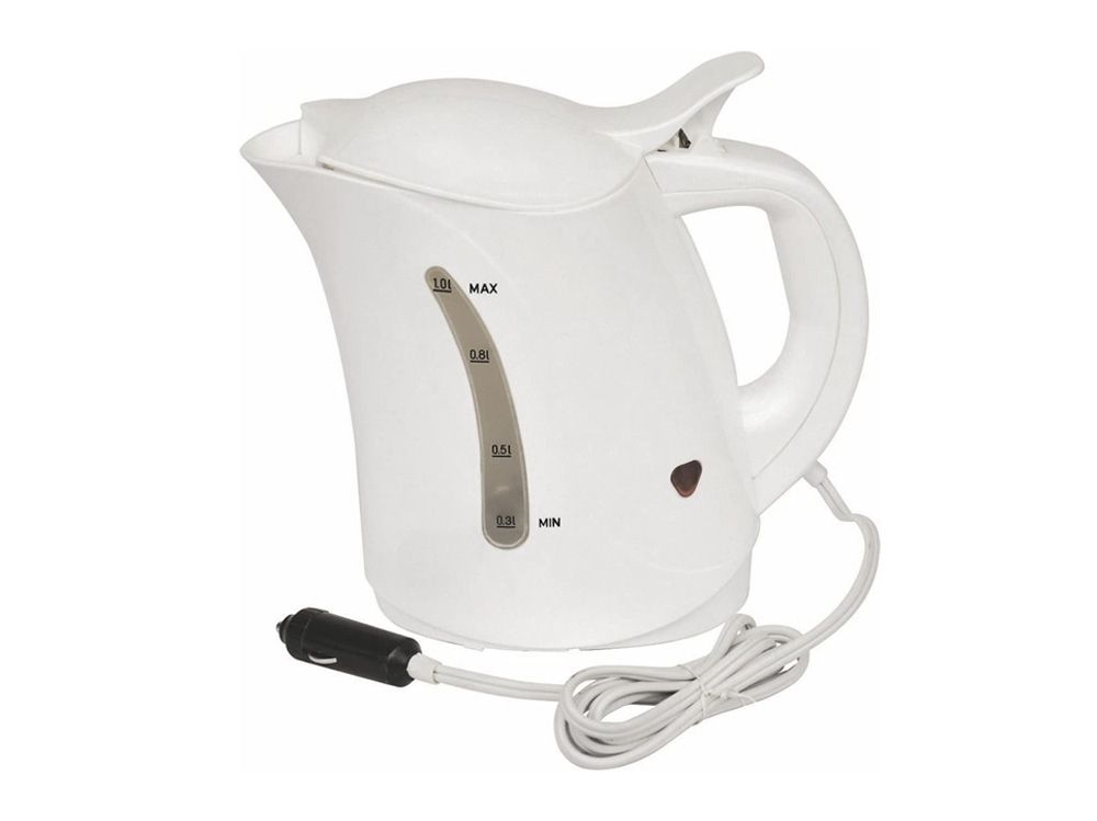 Travel Kettle 12v White Yorkshire Caravans Motorhomes