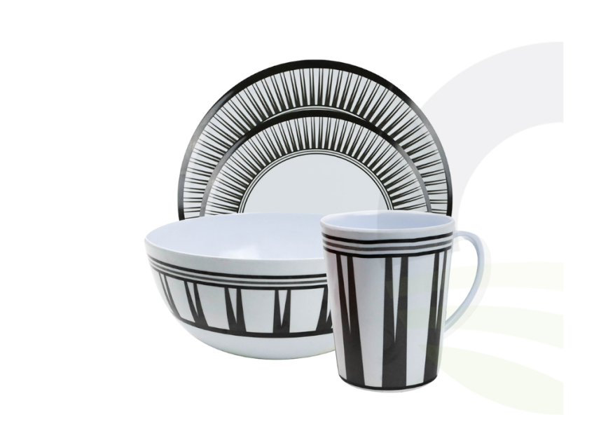 16 Pce Melamine Dinner Set - Stripe