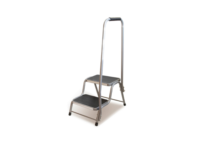 Steel Double Caravan Step With Handrail