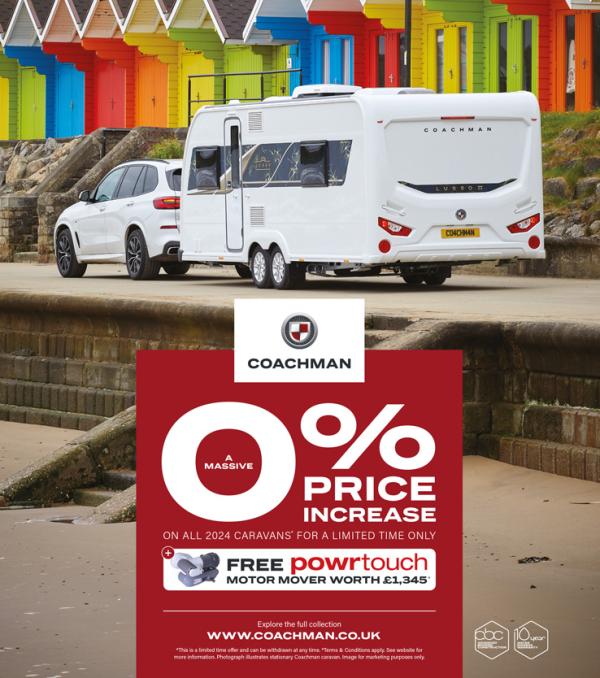 Coachman 2024 Caravans with 0% Price Increase & Free Motor Mover Offer!
