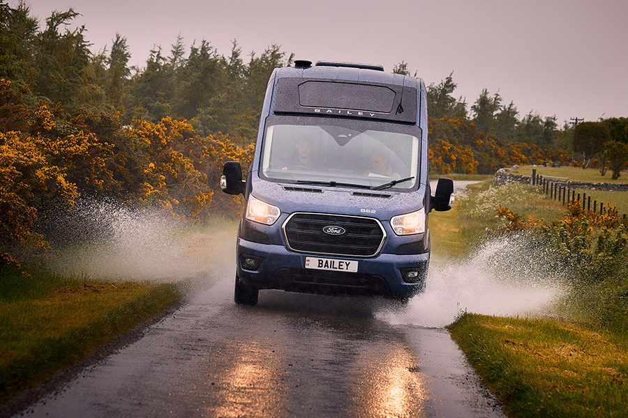 Bailey Endeavour Driving Through Puddle